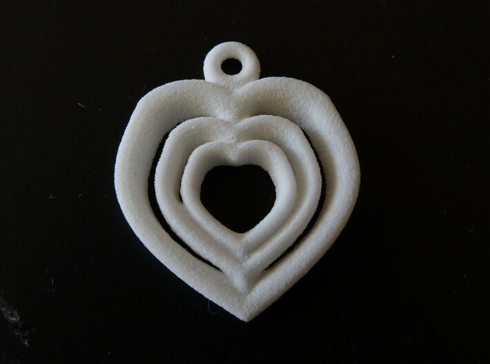 Love Heart pendent necklace 3 Heart design Small 3d printed