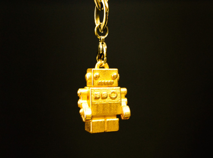 &quot;Bling Bob&quot; Gold Pendant Robot 3d printed