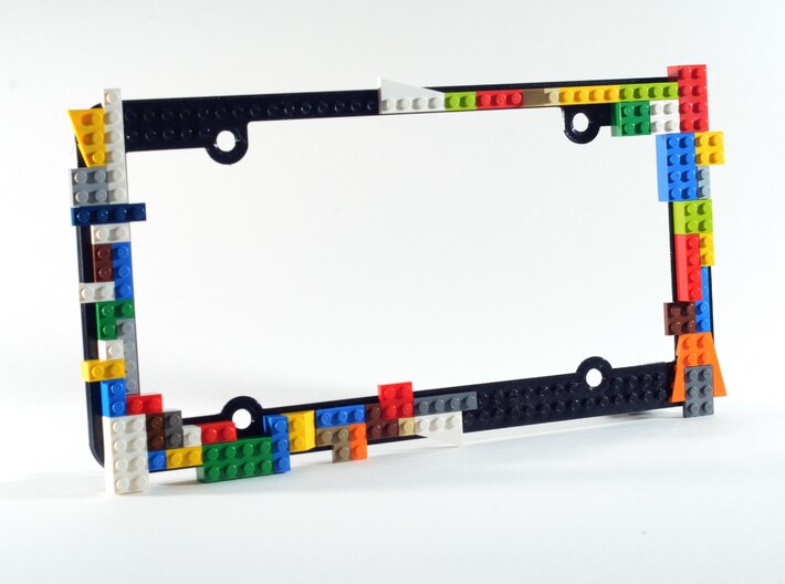 License Plate Frame with Lego Studs 3d printed Lego bricks not included.