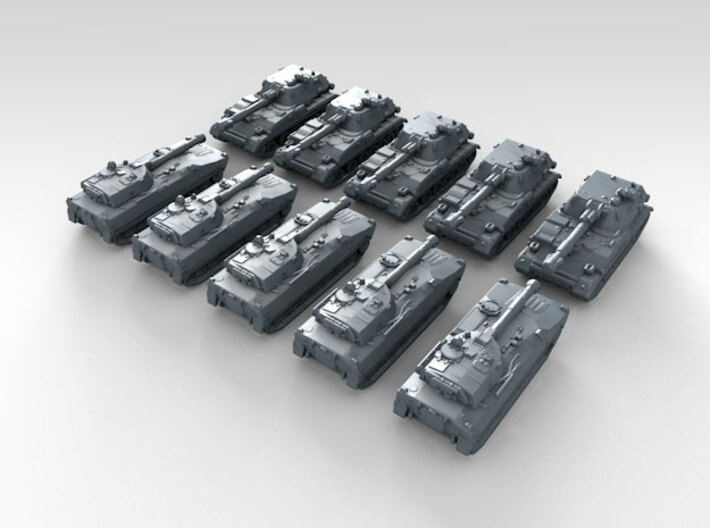 1/700 Scale Russian Modern Tank Set 2 3d printed 3d render showing product detail
