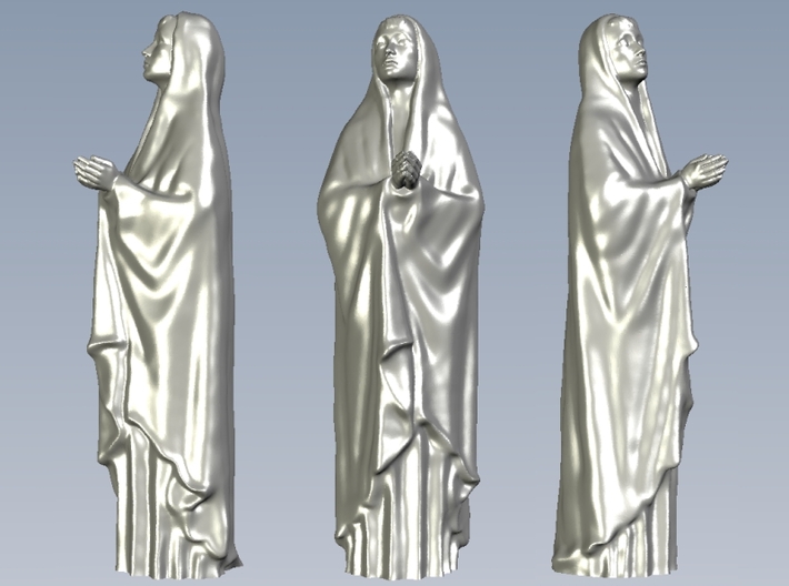 1/15 scale female with long cloak praying figure 3d printed 