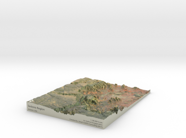 Sedona Arizona Map: 8.5x11 3d printed 