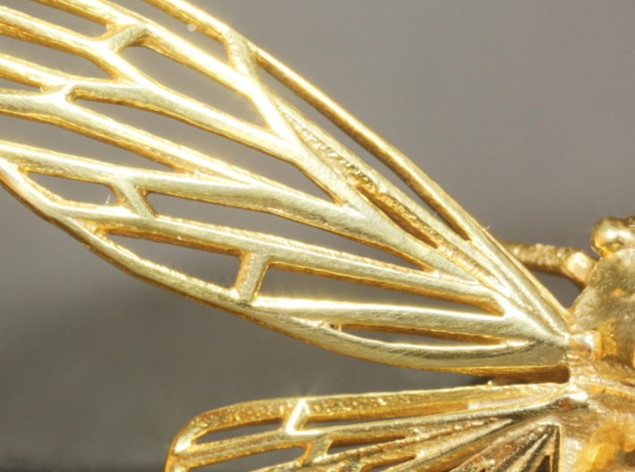 Gold-Plated Brass Cicada 3d printed 