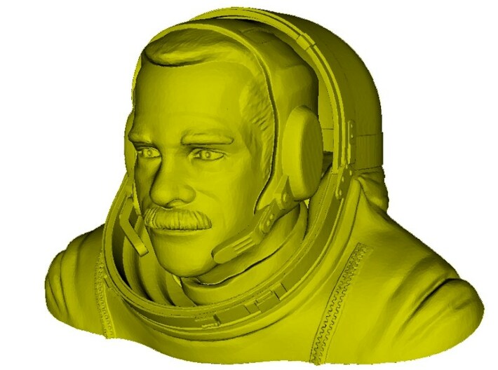 1/9 scale astronaut Chris Austin Hadfield bust 3d printed
