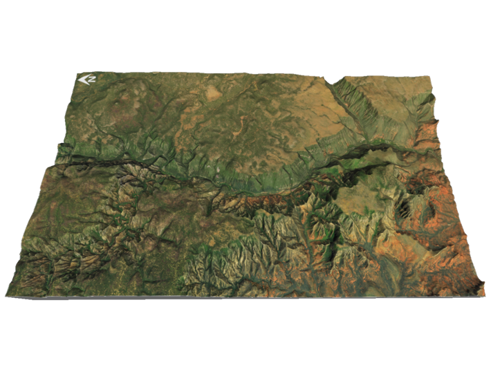 Oak Creek Canyon Map: 7"x12" 3d printed 