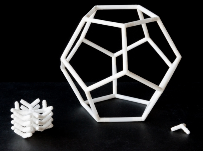 Dodecahedron straw connectors 3d printed