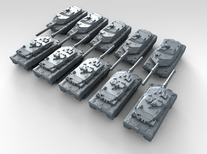 1/700 Scale German Modern Tank Set 1 3d printed 3d render showing product detail