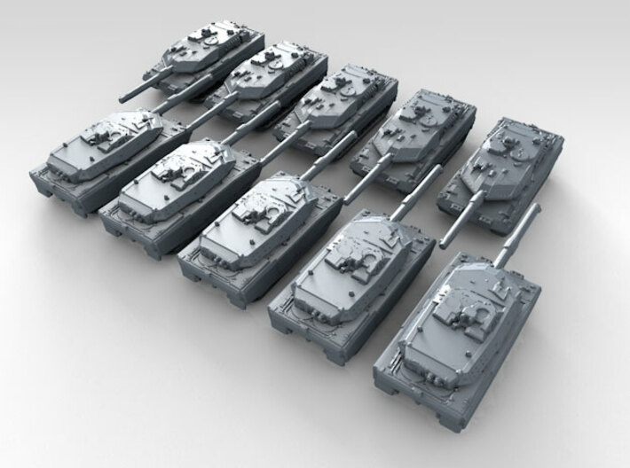 1/700 Scale German Modern Tank Set 1 3d printed 3d render showing product detail
