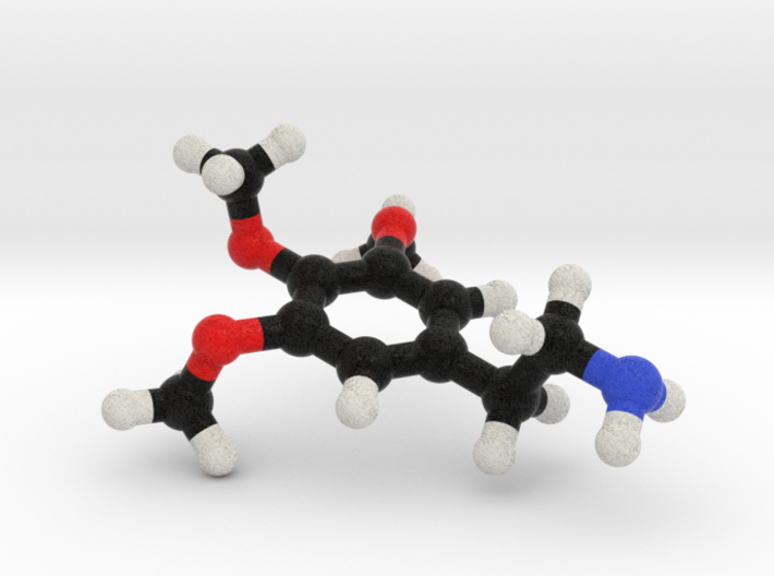 Mescaline Molecule Model. 3 Sizes. 3d printed