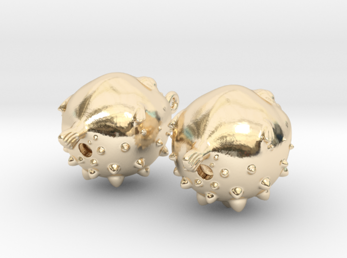 Blowfish Earrngs Hooked 3d printed