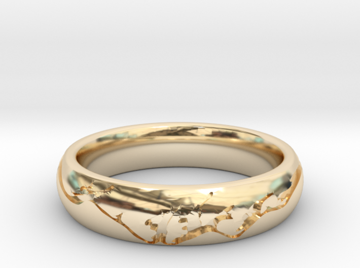 Men's Wedding Ring - Mountain Engraved 3d printed