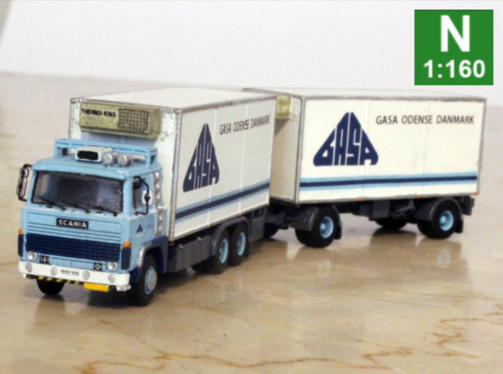 Scania 141 refrigerated lorry 1:160 scale 3d printed