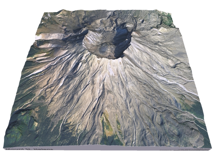 Mount St. Helens Map: 9" 3d printed 