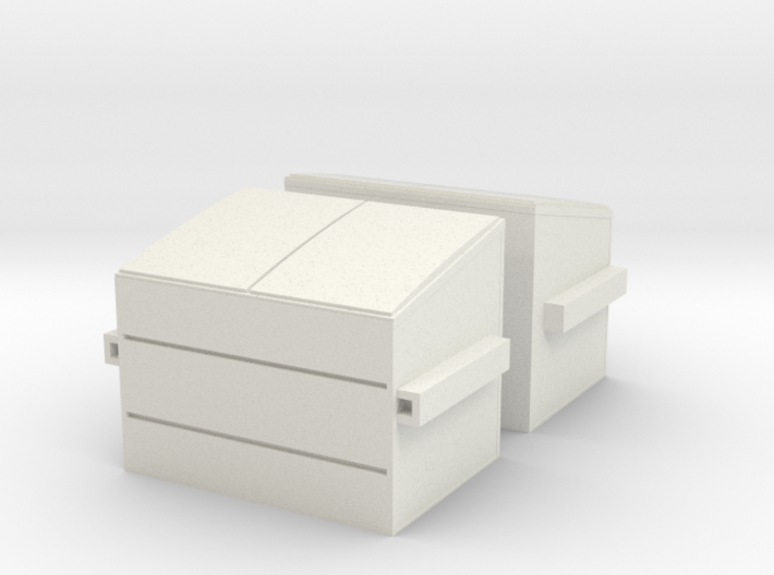 HO Scale Dumpsters (x2)  3d printed 