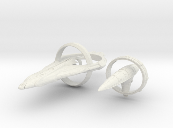 Vulcan D'Kyr Battleship And Generic Cruiser 3d printed