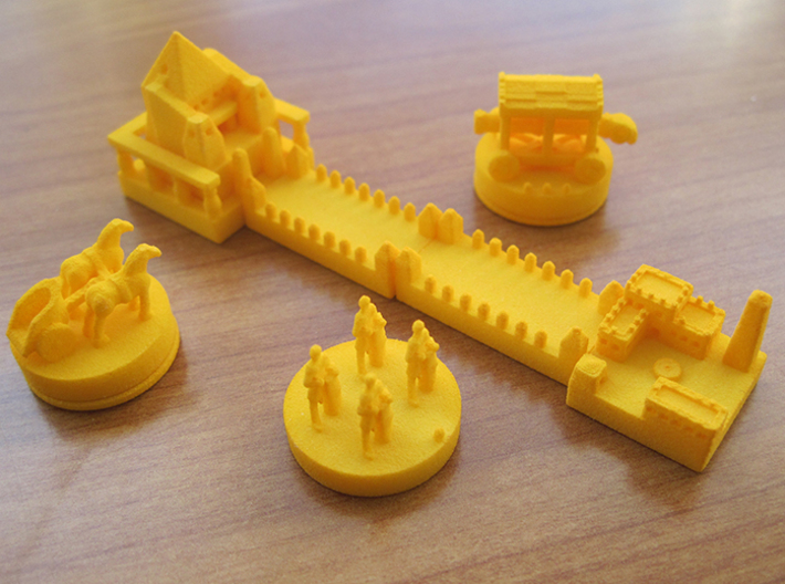 Base Catan Orange Piece Set 3d printed Base set of tokens and knights expansion tokens