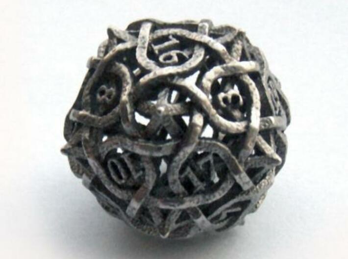 Thorn d20 3d printed In stainless steel