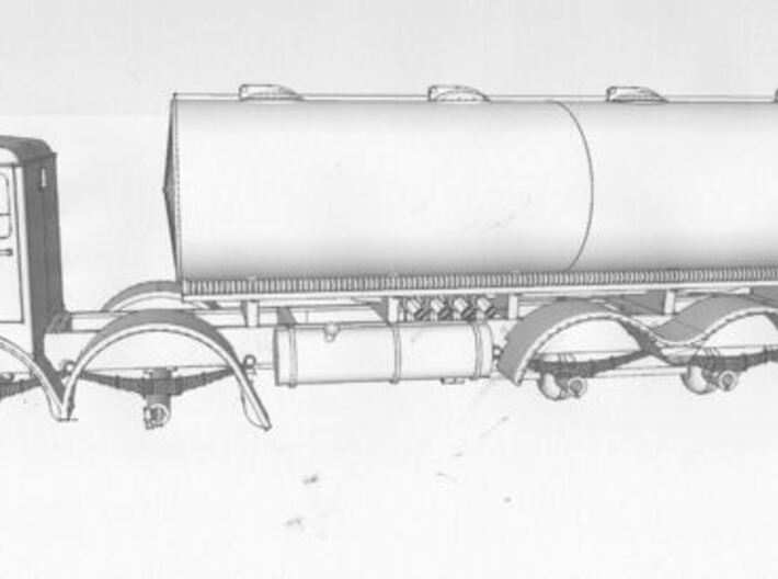 1:43 Foden  1948 FG Cab & 8 Wheel Chassis  3d printed Drawing with elliptical fuel tank body