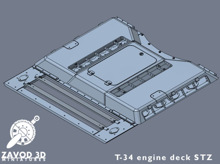 1:35 T-34 Engine Deck STZ 3d printed 