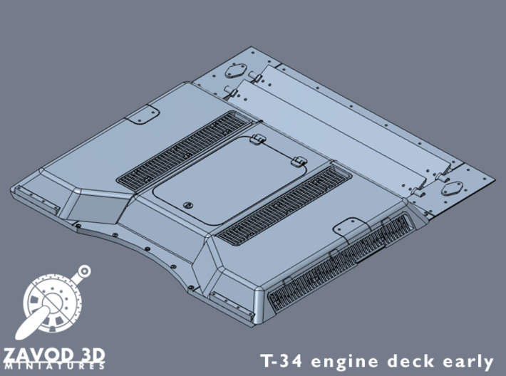 1:35 T-34 Engine Deck Early 3d printed 