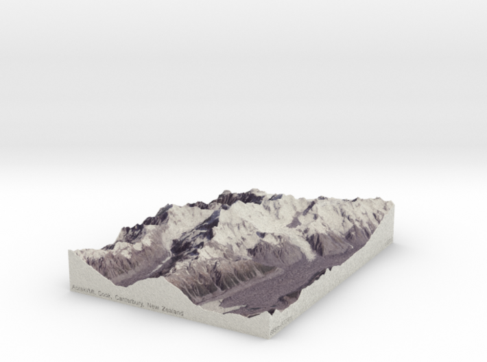 Aoraki/Mt. Cook, New Zealand, 1:50000 Explorer 3d printed 