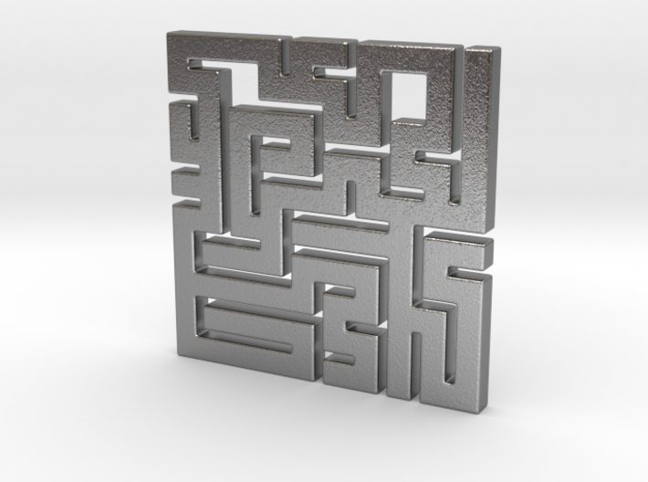 Labyrinth Pendant 3d printed