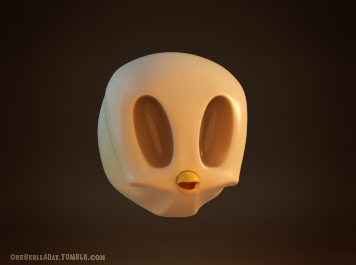 Tweety Skull 3d printed 