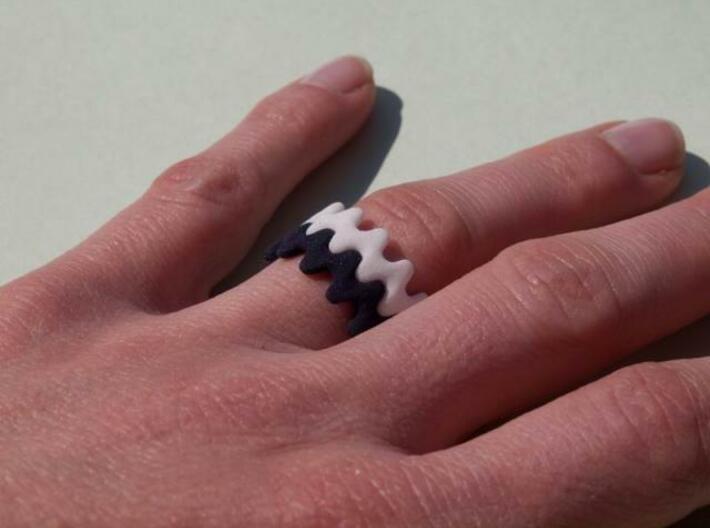 Artistic Wave Ring 3d printed Artistic Wave Ring in Strong and Flexible 04
