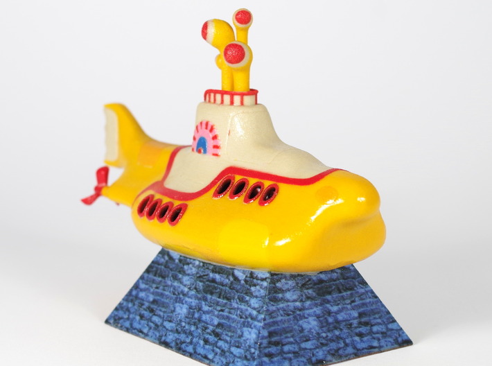 Yellow Submarine in Full Color Sandstone 3d printed 