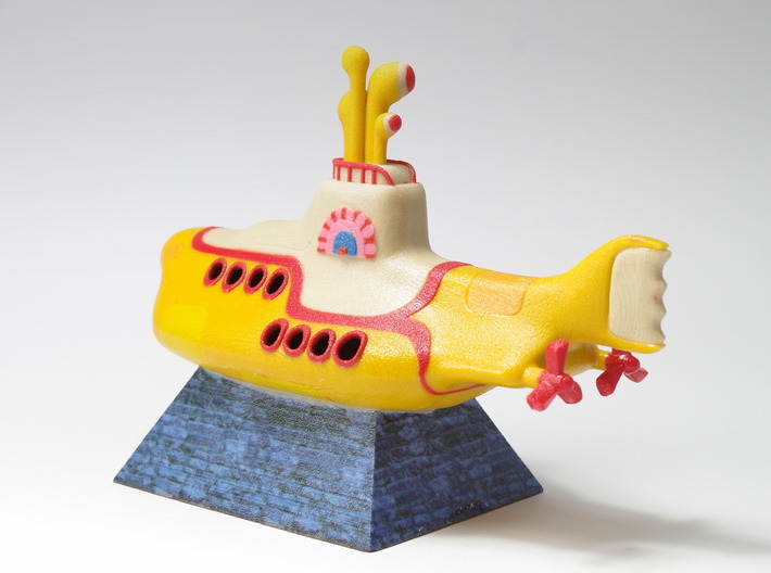 Yellow Submarine in Full Color Sandstone 3d printed 