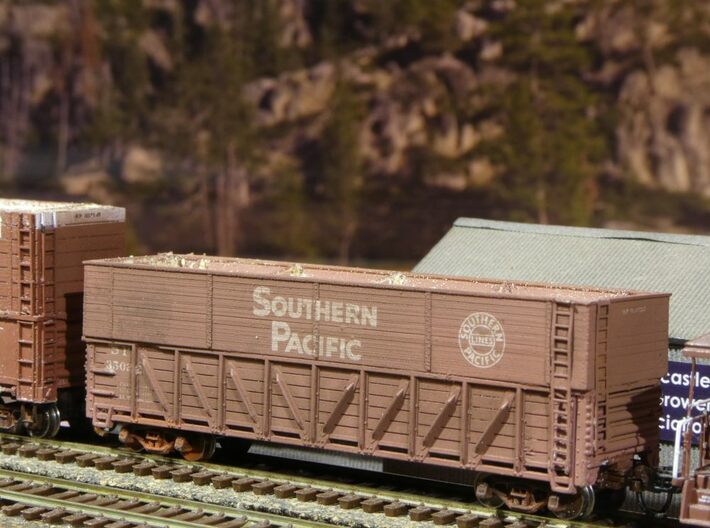 SP Pulp Gondola Extension 10'-7&quot; N Scale 3d printed Finished model