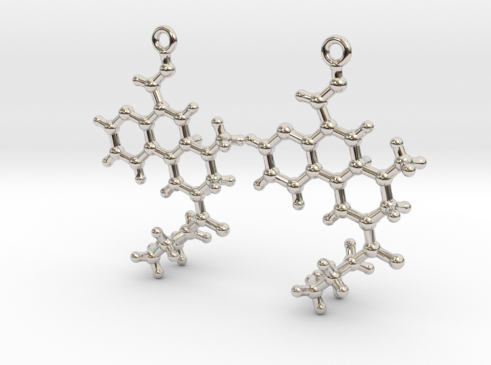 LSD Molecule Earrings 3d printed