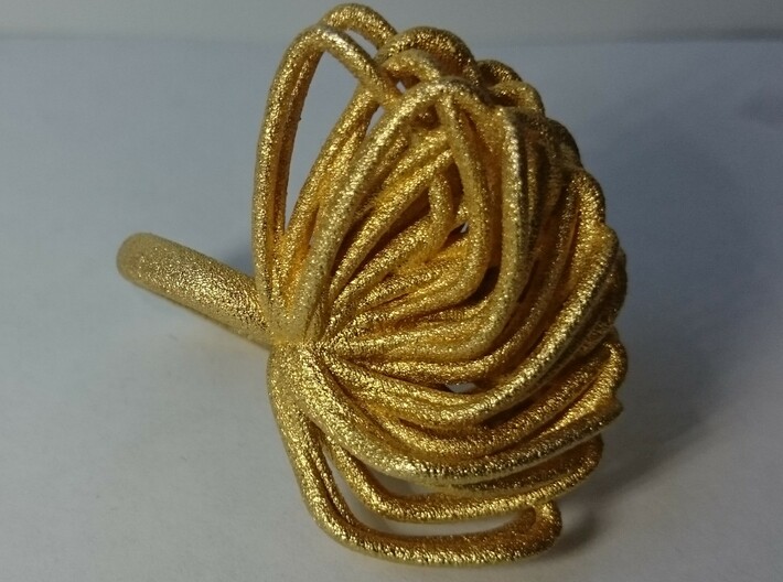 Golden-Daisy (size 8) 3d printed Matte Gold Steel