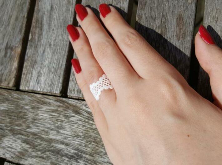 Honeycomb Band Edge Ring 3d printed White Strong & Flexible