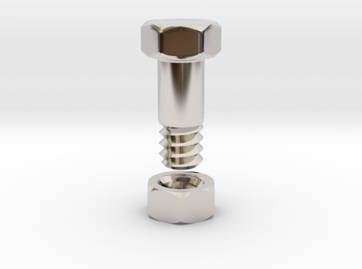 Flesh Tunnel Bolt with nut - 4mm 3d printed
