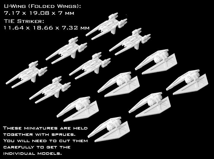 (Armada) 6x TIE Striker + 6x U-Wing 3d printed