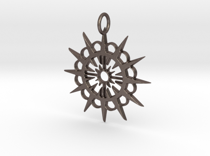 Abstract Patterned Circle Stylized Sun Pendant 3d printed