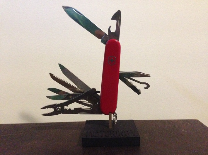Victorinox Knife Stand (Holder Only) 3d printed Open knife on stand