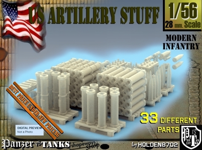 1-56 US Artillery Stuff 3d printed