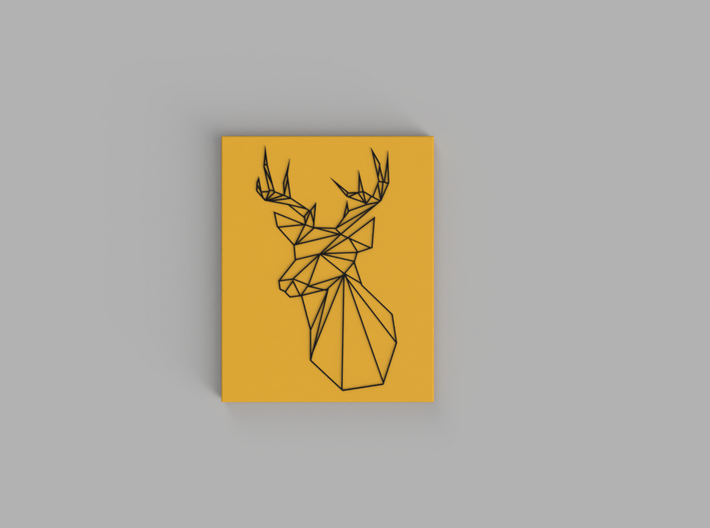 Stags Head Wall Art 3d printed Black, Yellow