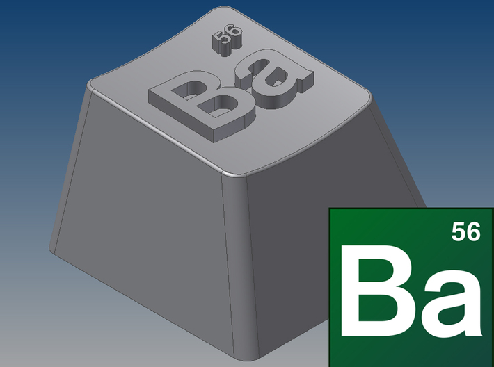 Breaking Bad - &quot;Ba&quot; Keycap (R4, 1x1) 3d printed