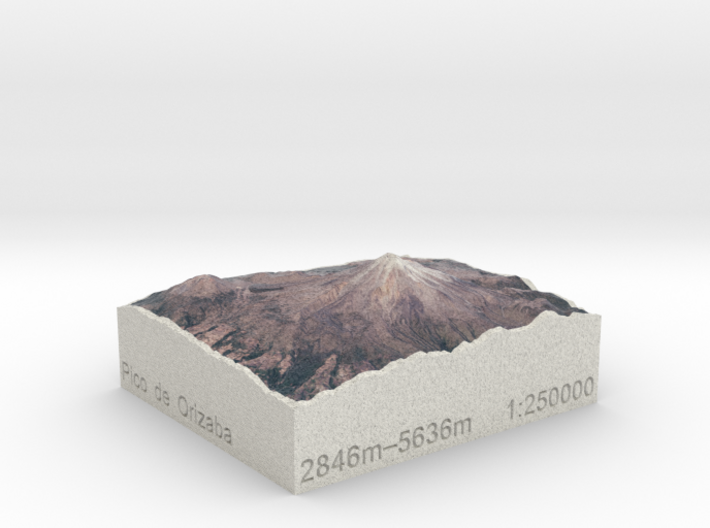 Pico de Orizaba, México, 1:250000 Explorer 3d printed 