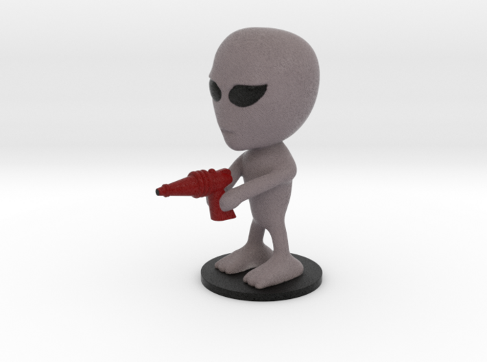 Little Alien with a Raygun 3d printed