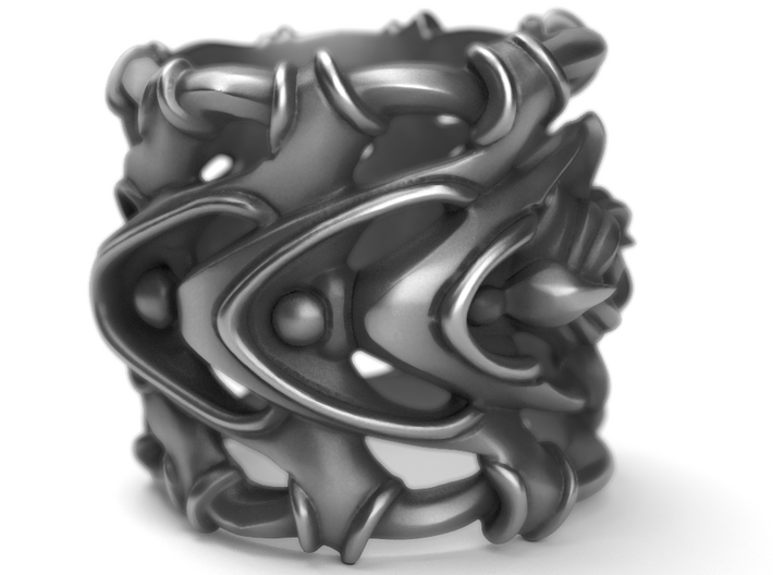 Pulsar - Sterling Silver Ring 3d printed This ring is available on aged silver here: https://shop.pj3dartist.com/products/pulsar-detailed-ring