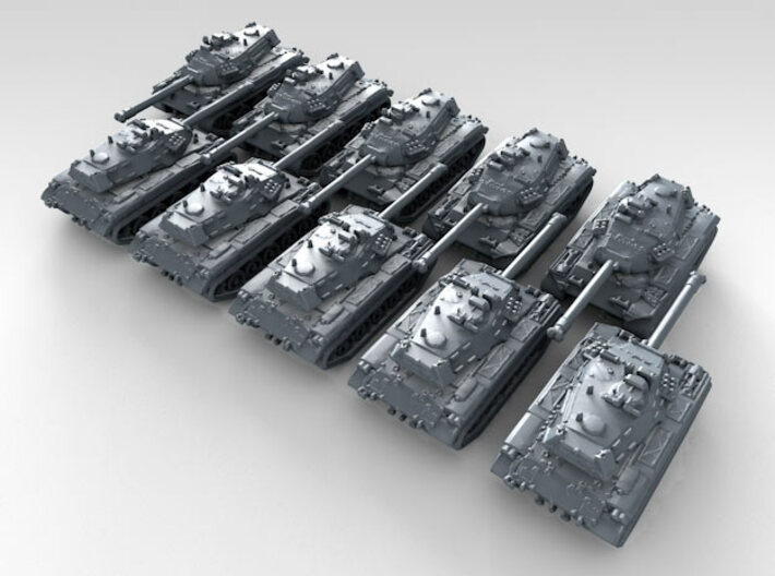 1/700 US M41 Walker Bulldog Light Tank x10 3d printed 3d render showing product detail