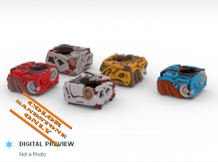 1-56 Full Color Compressed Scrap Cars 3d printed