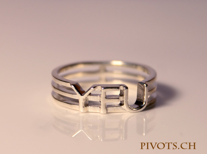 YFU Triple Wire Ring 3d printed Premium Silver