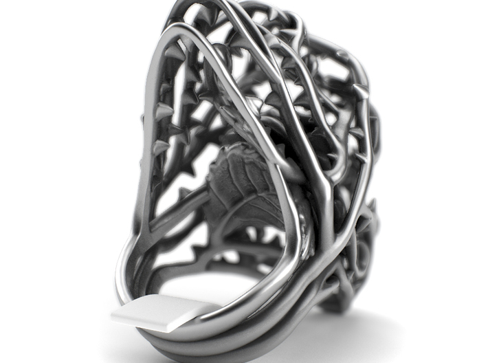 Dangerous Heavy - Sterling Silver Ring 3d printed Aged silver option here: https://shop.pj3dartist.com/collections/jewelry/products/dangerous-heavy-detailed-rose