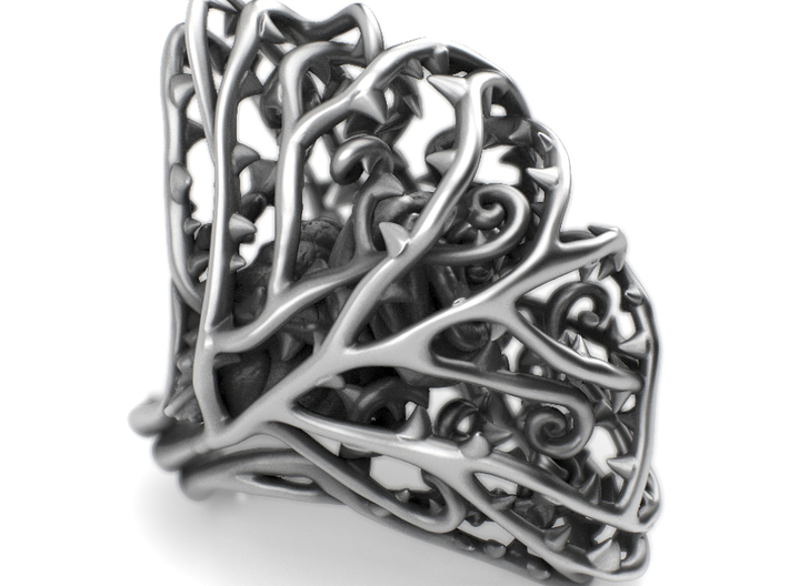 Dangerous Heavy - Sterling Silver Ring 3d printed Aged silver option here: https://shop.pj3dartist.com/collections/jewelry/products/dangerous-heavy-detailed-rose