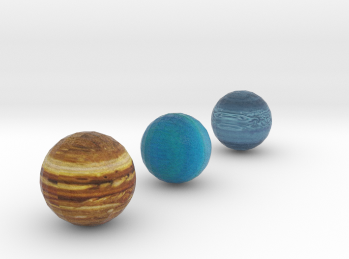 Detailed Jupiter Neptune and Uranus set 3d printed